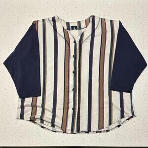 Vintage 90's Next Era Baseball Pinstripe T-Shirt Size XL Jersey Oversized Dstr